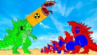 Evolution Of SHIN GODZILLA RADIATION vs Team SPIDER GODZILLA & KONG SHARKZILLA  Godzilla Cartoon