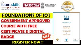 NASSCOM Free IOT Course with Certificate  Internet of Things Government Badge and Certification