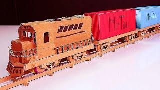 How to Make a Container Train   Cargo Train  Freight Train With Cardboard