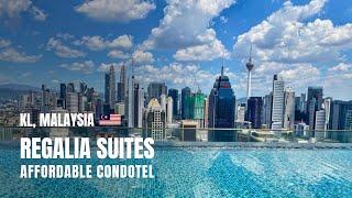  4K Where to Stay in Kuala Lumpur Malaysia  Regalia Suites  Cheap Condotel  Hotel Tour