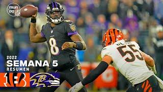 Cincinnati Bengals vs. Baltimore Ravens  Semana 5 NFL  Resumen Highlights  9 Oct 2022