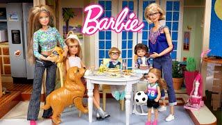 Barbie New Dollhouse Family Morning & Evening Routine