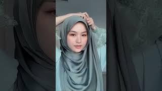 Tutorial Hijab Pashmina Satin Silk buat lebaran bagus banget #hijab #tutorialhijabsimple #shorts