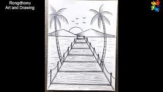 How to draw a Beautiful Bridge Scenery #pencildrawing #sketch #nice