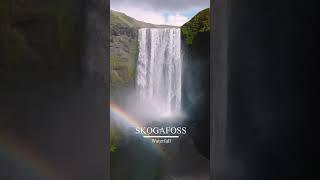 A Beautiful Waterfall  Skógafoss Waterfall  #shorts