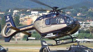 Stunning Airbus Helicopters H135 EC135 take off landing at Cannes airport  helicopter