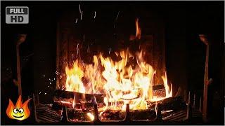 Crackling Fireplace with Thunder Rain and Howling Wind Sounds HD