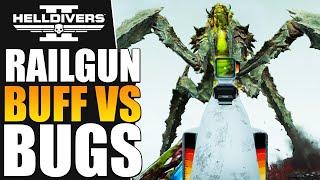 Helldivers 2 - Railgun Buff vs Bugs Helldive Solo