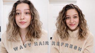 How To Refresh Wavy Hair QUICK & EASY  for 2nd3rd day hair