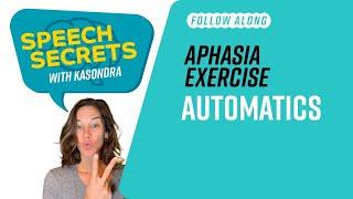 Aphasia Speech Therapy at Home - Automatics