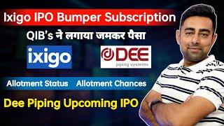Ixigo IPO Bumper Subscription  Allotment Status  Dee Piping Upcoming IPO  Jayesh Khatri