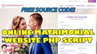 Complete Online Matrimonial Website Script Project in PHP MySQL   Free Source Code Download