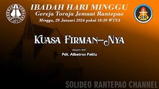 LIVE Ibadah Hari Minggu  28012024 pukul 1830 WITA  Gereja Toraja Jemaat Rantepao