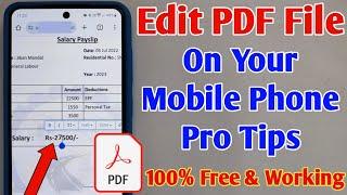 How to Edit PDF File Text in Mobile Phone  Pro Tips for Editing PDF Text on Your Mobile Device