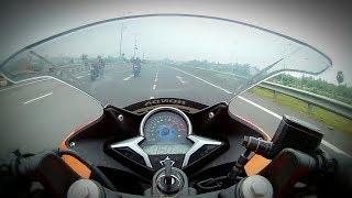 CBR250R TOPSPEED  REPSOL EDITION CHASING RS200 & NS200FRIENDLY RIDE CBR250R 160+ KMH.