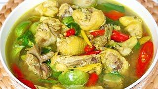 Wild Sour Soup with Chicken Recipe Khmer Food Samlor Machou Prey Chicken  Cooking Show