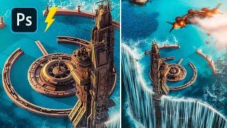 Create THE LAST STRONGHOLD in Photoshop  Photo manipulation speed art