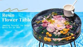 Resin Art Tutorial  Amazing Table of Flowers and Epoxy