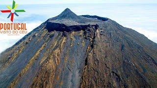 Pico Mountain aerial  highest mountain in Portugal - Azores - 4K Ultra HD