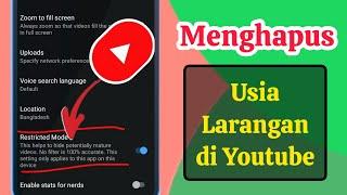 Cara Menghapus Batasan Usia di YouTube  Setelan Batasan Usia YouTube