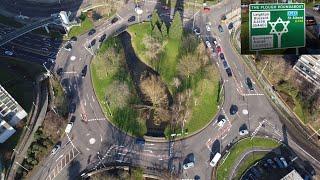 Magic Roundabout by Drone 4K Hemel Hempstead UK - GENIUS DESIGN