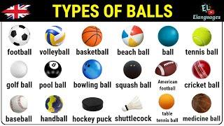 Types of balls in English vocabulary  Different sports ball names pictures