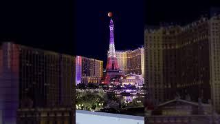 Cool Effect Lunar Eclipse Moonset Over Las Vegas