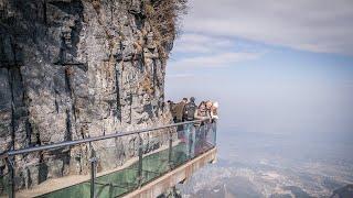 Worlds Scariest Glass Skywalk - Coiling Dragon Path Tianmen Mountain Skywalk China