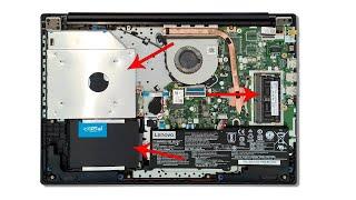 UPGRADE RAM SSD HDD LENOVO IdeaPad 320 15AST French-English text.