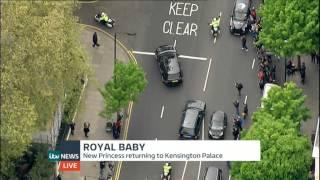 ITV News The Royal Baby - William and Kate leave the hospital - 2nd May 2015