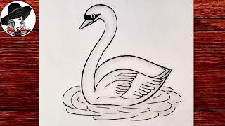 Как Нарисовать Лебедя Очень Легко за 5 минут  Рисуем Лебедя Карандашом  Miss Fatima - Art