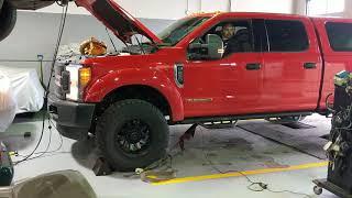 2017 Ford F250 Superduty 6.7 powerstroke diesel on Dyno. Stock motor 37 tires