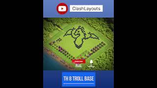 TH 8 TROLL BASE LAYOUT  1 #shorts #th8trollbase #th8funnybase  #clashofclans