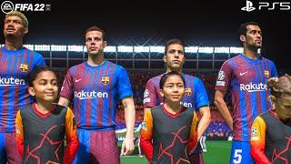 FIFA 22 PS5 - Barcelona Vs West Ham United Ft. Cesar Azpilicueta Traore  UCL  4K Gameplay