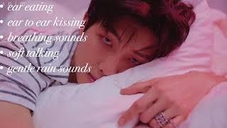 BTS ASMR Namjoon  ear nibbling  ear to ear kisses  soft talking  rain sounds requested 