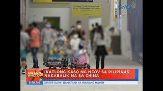 UB Ikatlong kaso ng nCoV sa Pilipinas nakabalik na sa China