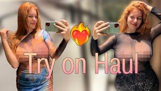 4K Tranparent Clothes Try-on Haul  See-through clothing