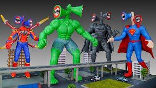  ALL SIREN HEAD SUPERHERO HULK SPIDER-MAN SUPERMAN BATMAN -Trevor Henderson Creatures with Clay