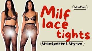 4K TRANSPARENT Lingerie TRY ON  MILF Natural Curvy Body