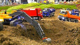 RC Excavator Digging  Dump Trucks  Best Construction Site Vehicles working together