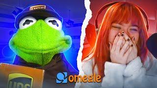 Kermit delivers packages to people on Omegle