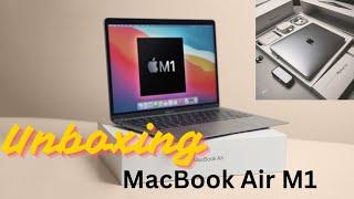 MacBook Air M1 space grey Unboxing 2024  accessories macbook m1  ️️