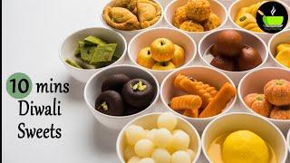 10 Minute Sweets Recipes  10 Minute Quick & Easy Sweet Recipes  Diwali Sweets  Diwali Recipes