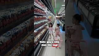 Aila n Gia belanja di supermarket ada mini troli nya  Budiman Swalayan Pekanbaru  #shopping #short