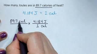 Sample Conversion from calories to Joules