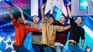 Golden buzzer act Boyband are back-flipping AMAZING  Audition Week 2  Britains Got Talent 2015