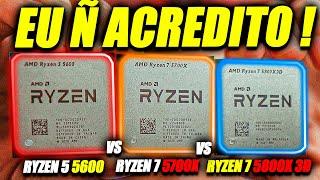 QUÊ? RYZEN 7 5700X vs RYZEN 5 5600 vs RYZEN 7 5800X3D - EU NÃO ACREDITO QUE A DIFERENÇA É ESSA