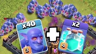 Clash Of Clans - 50 BOWLERS w CLONE SPELLS Mass attack