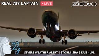 Real 737 Pilot LIVE  Flying the ZIBO MOD 737 in Storm Isha  Dublin – Liverpool