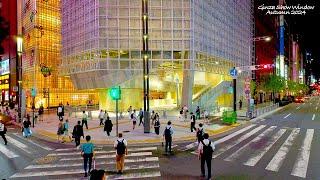 4K60 Ginza Show Window Autumn Ginza Sony Park at night 2024 Tokyo Japan